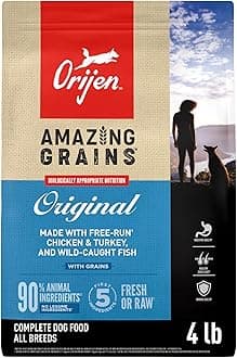 Amazing Grains High Protein Dry Dog Food Original Recipe 4lb Bag