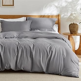 Bedsure Duvet Cover Full Size - Soft Double Brushed Bedding Set for Kids & Adults, Zipper Closure, 3 Pieces, Includes 1 Duvet Cover (80"x90") & 2 Pillow Shams, NO Comforter, Grey