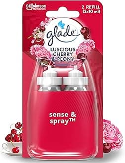 Glade Sense & Spray Air Freshener Refill, Motion Activated Automatic Room Spray and Odour Eliminator for Home, Cherry & Peony, Duo Pack (2 x 18ml)
