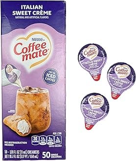 Italian Sweet Cream Liquid Coffee Creamer Singles, 50 Creamers Singles Serve Box (18.7 Fl Oz.)