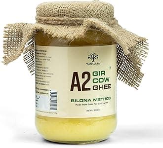 Vanalaya A2 Gir Cow Ghee | Traditionally Bilona Hand-Churned | Prepared from A2 Milk of Grass-Fed Gir Cows | Rich Aroma & Granular Texture | Pure Desi Ghee 500ml