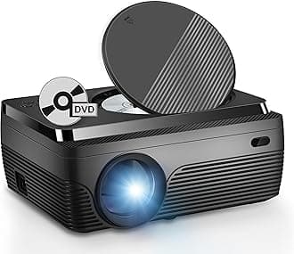 DVD Projector Portable Built in DVD Player HD 1080P Supported Movie Projector for Outdoor Use Compatible with HDMI, USB, AV, TF, VGA, TV Stick