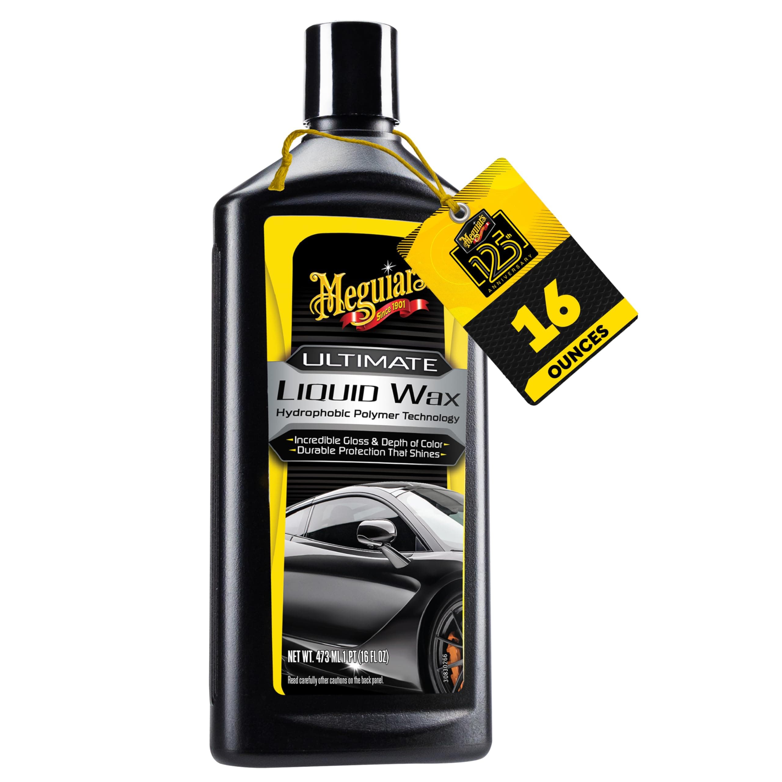 Meguiar's Ultimate Liquid Wax, Improved Liquid Car Wax Formula for Durable Protection that Shines, Premium Towel and Applicator Pad Car Accessories Included, 16 Oz Bottle