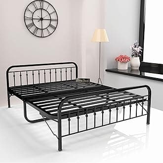 Honey Touch Nova Folding Queen Size Bed Without Mattress | No Assembly Required | Foldable Bed for Sleeping/Guests/Rented Apartments/Bedroom(5x6.25ft, Black)