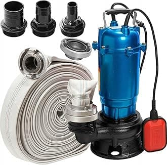 Heavy Duty Flood Sewage Water Pond Drain Septic Sump Cesspool Grinding Pump (Pump with 20m FIRE Hose)