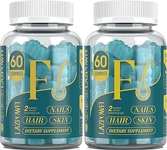 Biotin Gummies -Hair Skin and Nails Vitamins for Men & Women, Vegan Vitamin B7, Supports Hair Growth and Stronger Nails,60 Day Supply - Blueberry-2 Pack