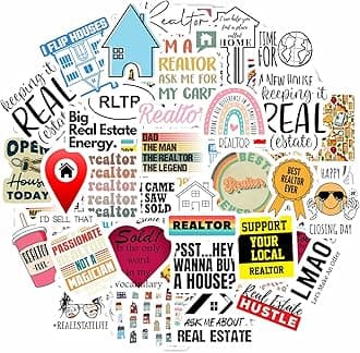 BulbaCraft 100 Pcs Funny Realtor Stickers, Real Estate Stickers, Funny Realtor Gifts for Women Agent, Real Estate Agent Presents, Gifts for Women & Men