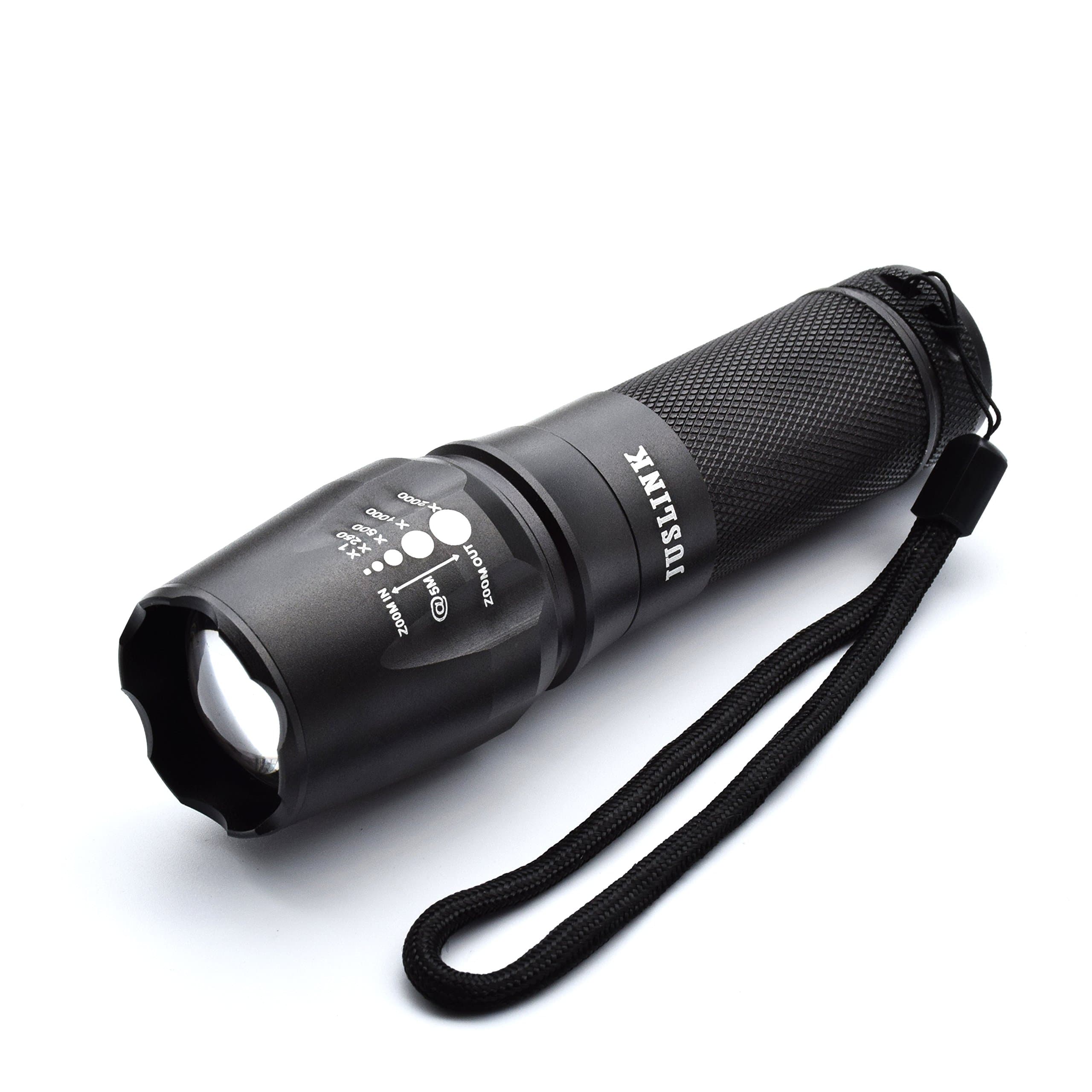 LED Flashlight, Max 900 Lumens Tactical Flashlight, Super Bright CREE XML T6 LED, 5 Modes, Adjustable Foucus Torch,Water Resistant,Metal Flash light