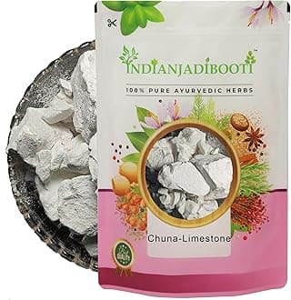 IndianJadiBooti Limestone Chuna (Edible Grade) (Stone Format) - Bujha Choona - Limestone - Calcium Hydroxide - Slaked Lime (400 Grams) | Pack Of 2