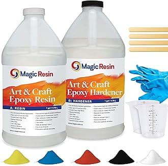 Epoxy Resin Kit for Art & Craft | 2 Gallon(256oz) | Odorless | Crystal Clear Epoxy Resin | Jewelry, Earrings, Coasters, Casting, Molding, Crafting & More | Includes Many Accessories