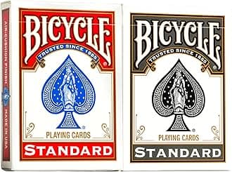 Rider Back Playing Cards, Standard Index, Poker Cards, Premium Playing Cards, Red & Black, 2 Count (Pack of 1)
