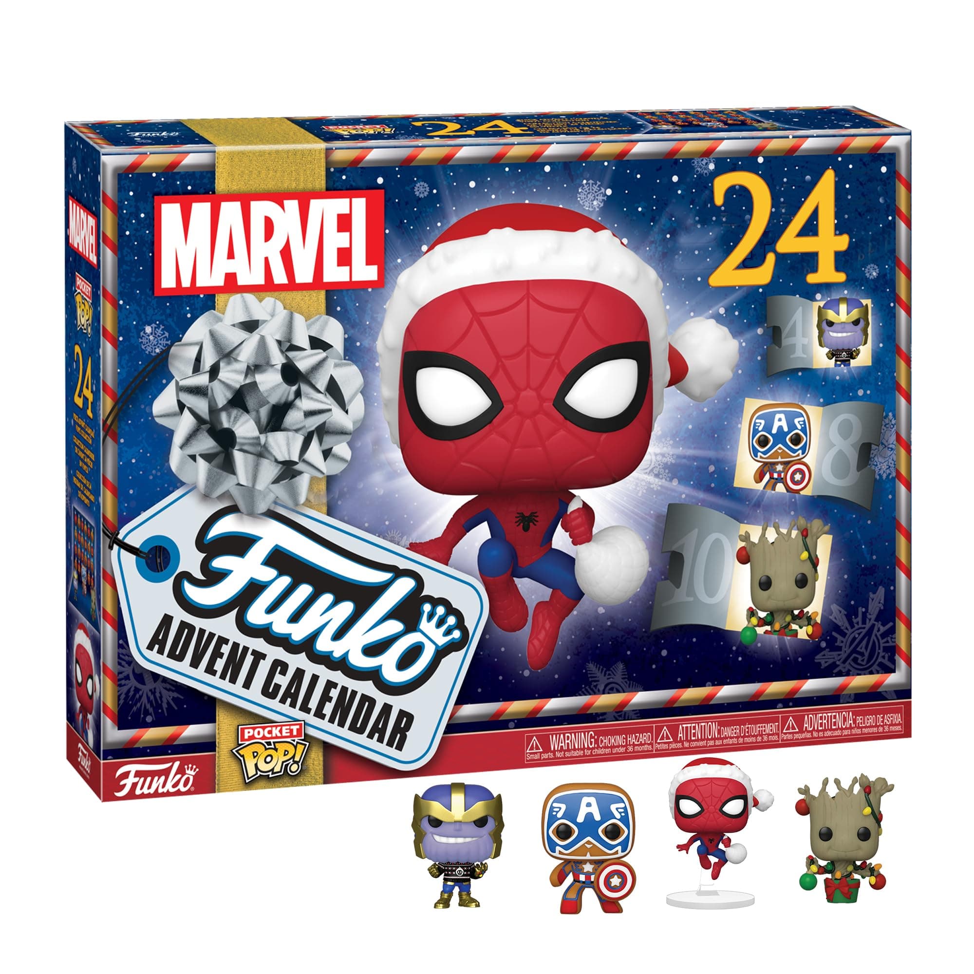Advent Calendar: Marvel Holiday - Groot - Marvel Comics - 24 Days Of Surprise - Collectable Vinyl Mini Figures - Mystery Box - Gift Idea - Holiday Xmas for Girls, Boys & Kids