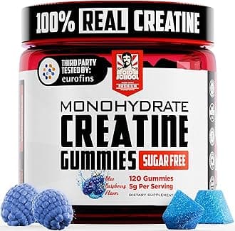 Old School Labs 5000mg Creatine Monohydrate Gummies, Optimized for Men and Women, Supports Lean Muscles & Recovery, Energy & Stamina - Real Creatine and Third Party Tested, 30 Servings, 120 Ct