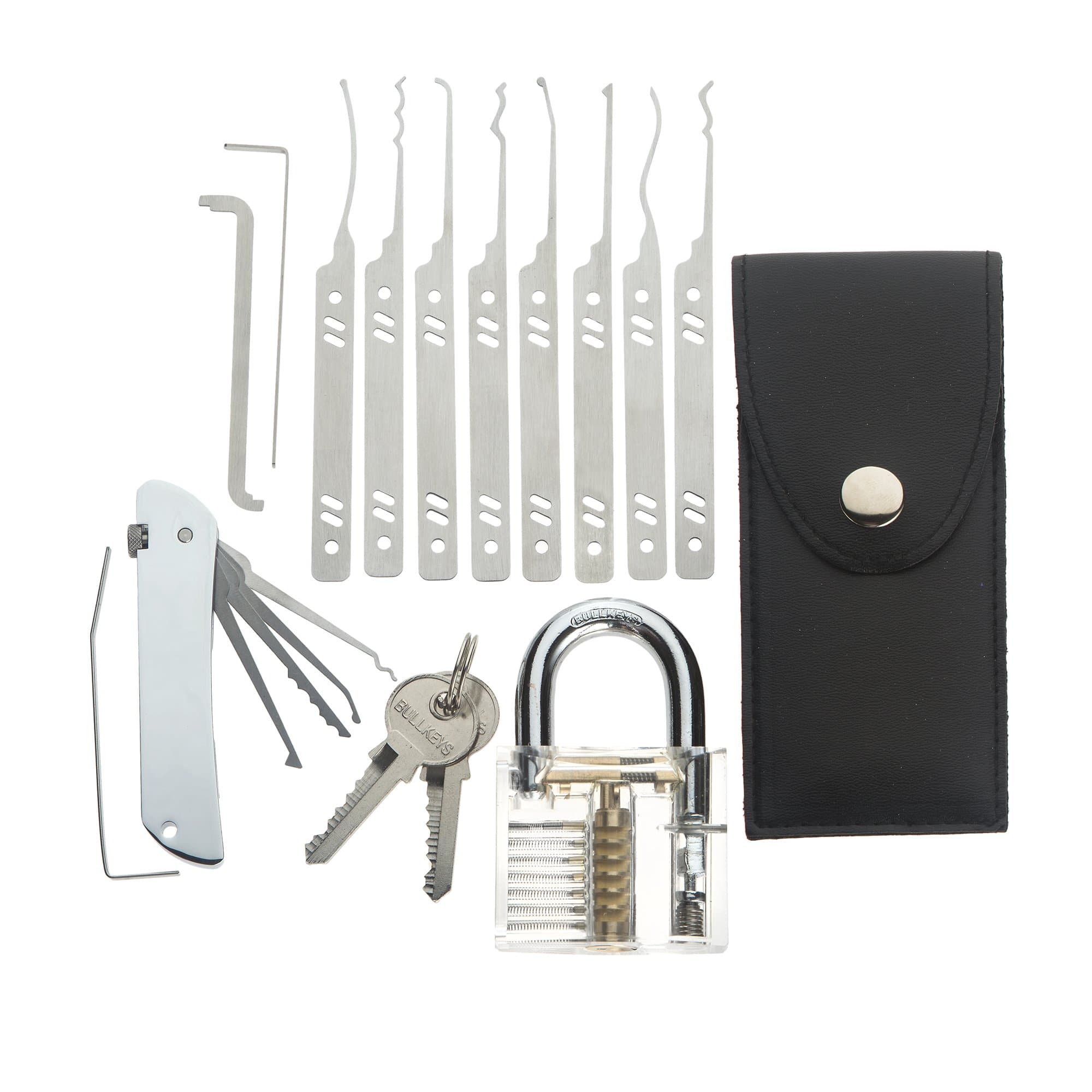 Lokko LASERX Lock Pick Set with Jack Knife Pick, Training Padlock for Beginners and Professionals with How to Learn to Lockpick Guide
