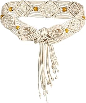 Hercicy Women Bohemian Style Belt Braid Waist Belt for Dresses Woven Belt