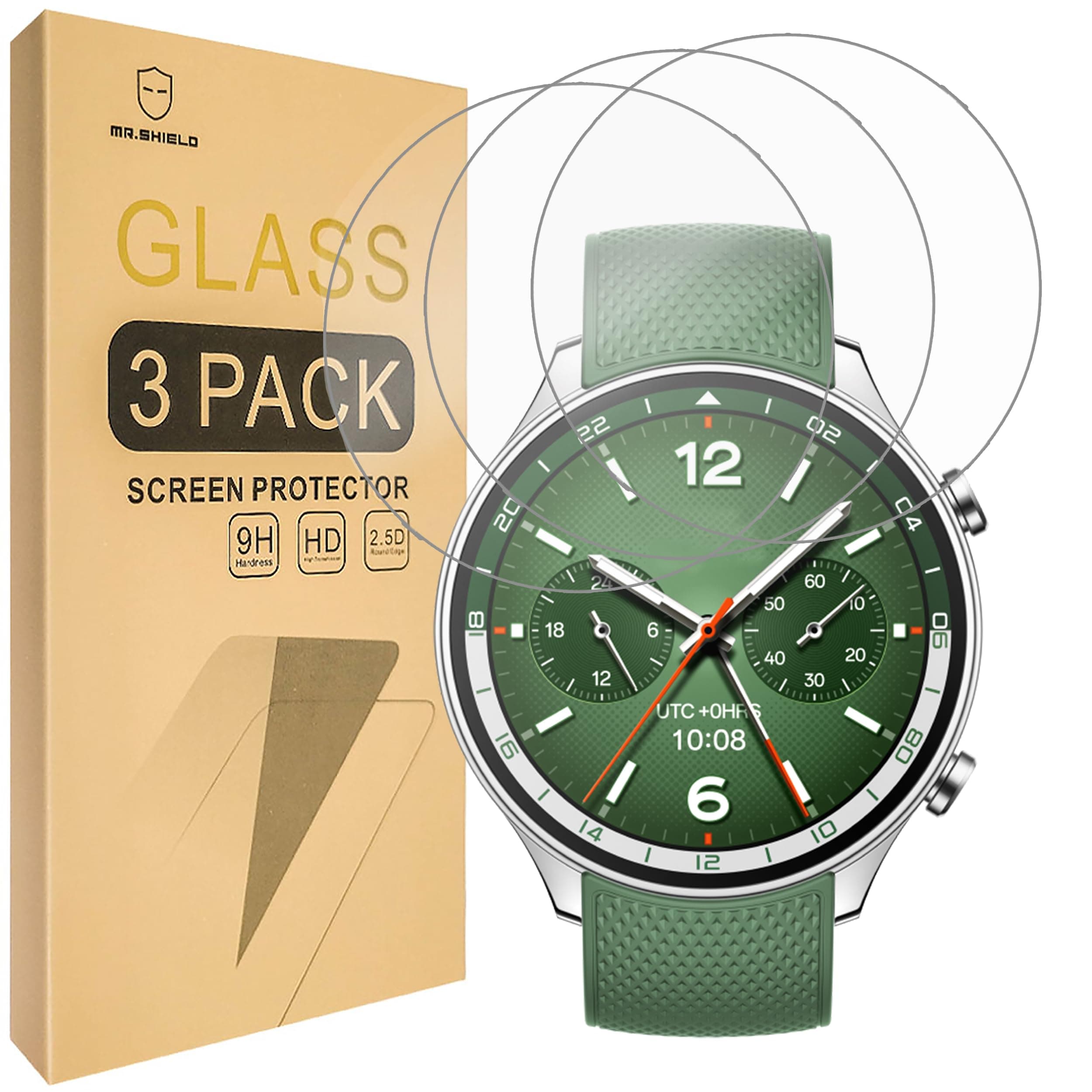 Screen Protector compatible with OnePlus Watch 2R [Tempered Glass] [3-PACK] [Japan Glass with 9H Hardness]