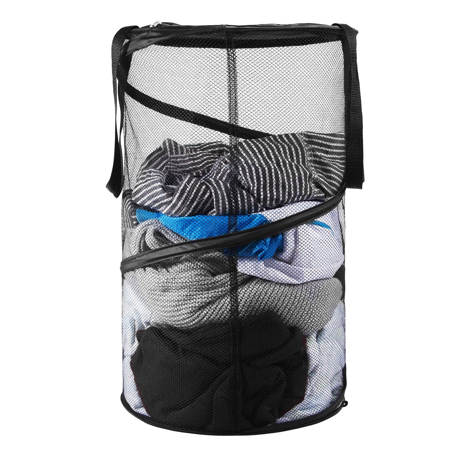 Kyle Bernard Pop-Up Mesh Laundry Hamper, Foldable Collapsible Laundry Basket with Handles and Lid for Dirty Clothes, Baby Accessories Toys, Sporting Goods