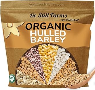 Be Still Farms Organic Hulled Barley Grain (4.8lb) - Whole Barley Groat Seed Bulk - Great for Soup, Flour, Cereal, Home Brewing, Grinding - High in Fiber | USDA Certified | Vegan | Non-GMO