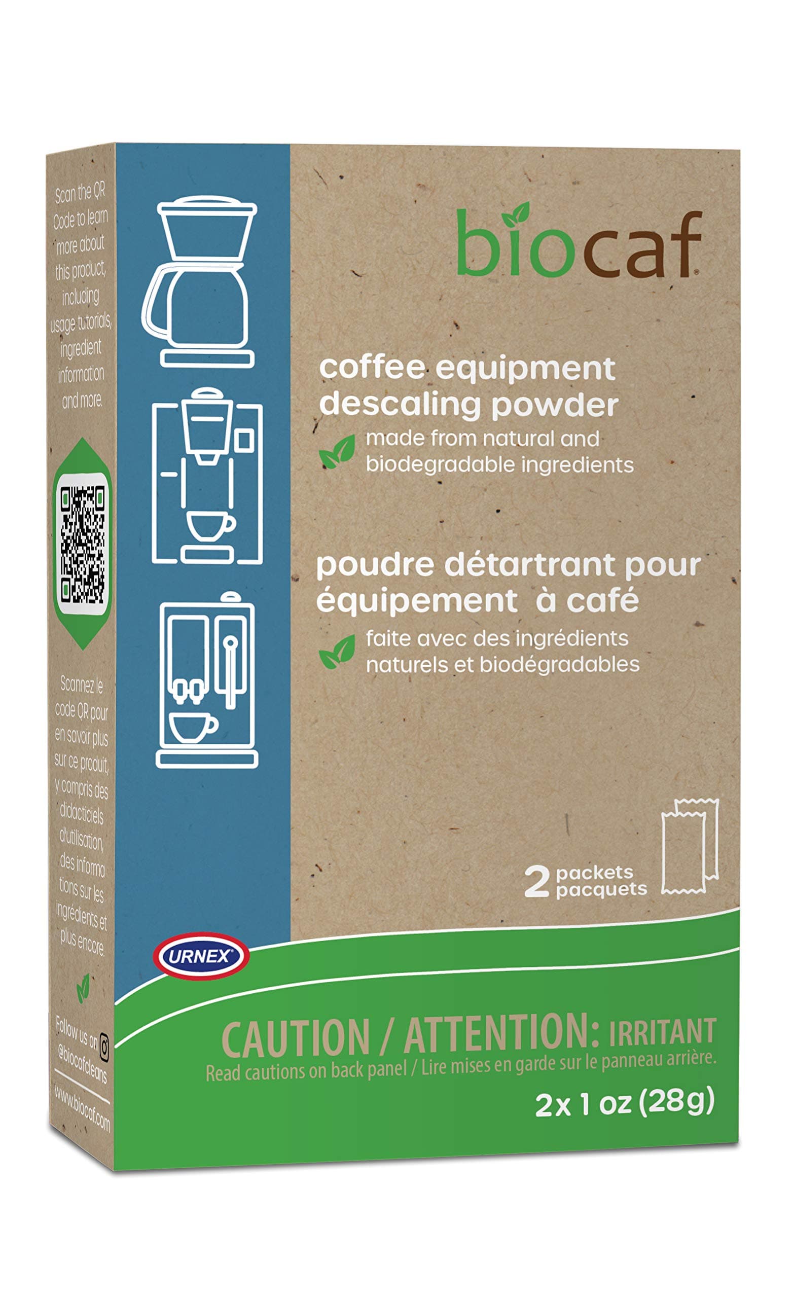 Urnex Full Circle Espresso Machine - 2 Single Use Packets - Descaling Powder Safe On Keurig Delonghi Nespresso Ninja Hamilton Beach Mr Coffee Braun