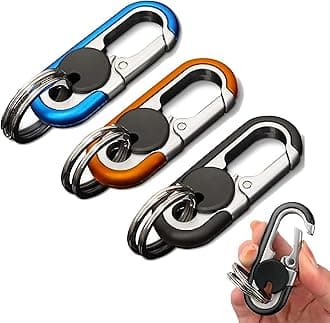 CHRIS GOOD Men's Car Key Chain 3pcs, Personalized Creative Stainless Steel Car Keychain for Men Black
