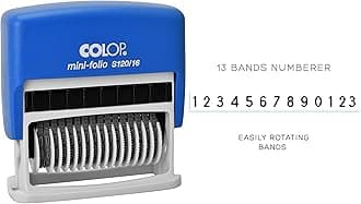 Colop S120/16 Mini Folio Self Inking Rubber Stamp 13 Digit Numbering Stamp - Black Ink