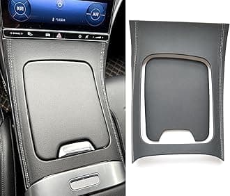 ZiWen Interior Trims Gear Shift Panel Center Console Leather Cover Accessories for Mercedes Benz GLC Class X254 2023 2024 2025 2026 (Leather Black)