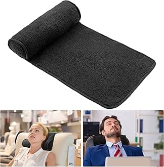 Weysat Neck Head Pillow for Recliner Chair Non Slip Fleece Adjustable Neck Roll Support Headrest Pillow for Travel Home Office Recliner Couch Sofa Armchair(Black)