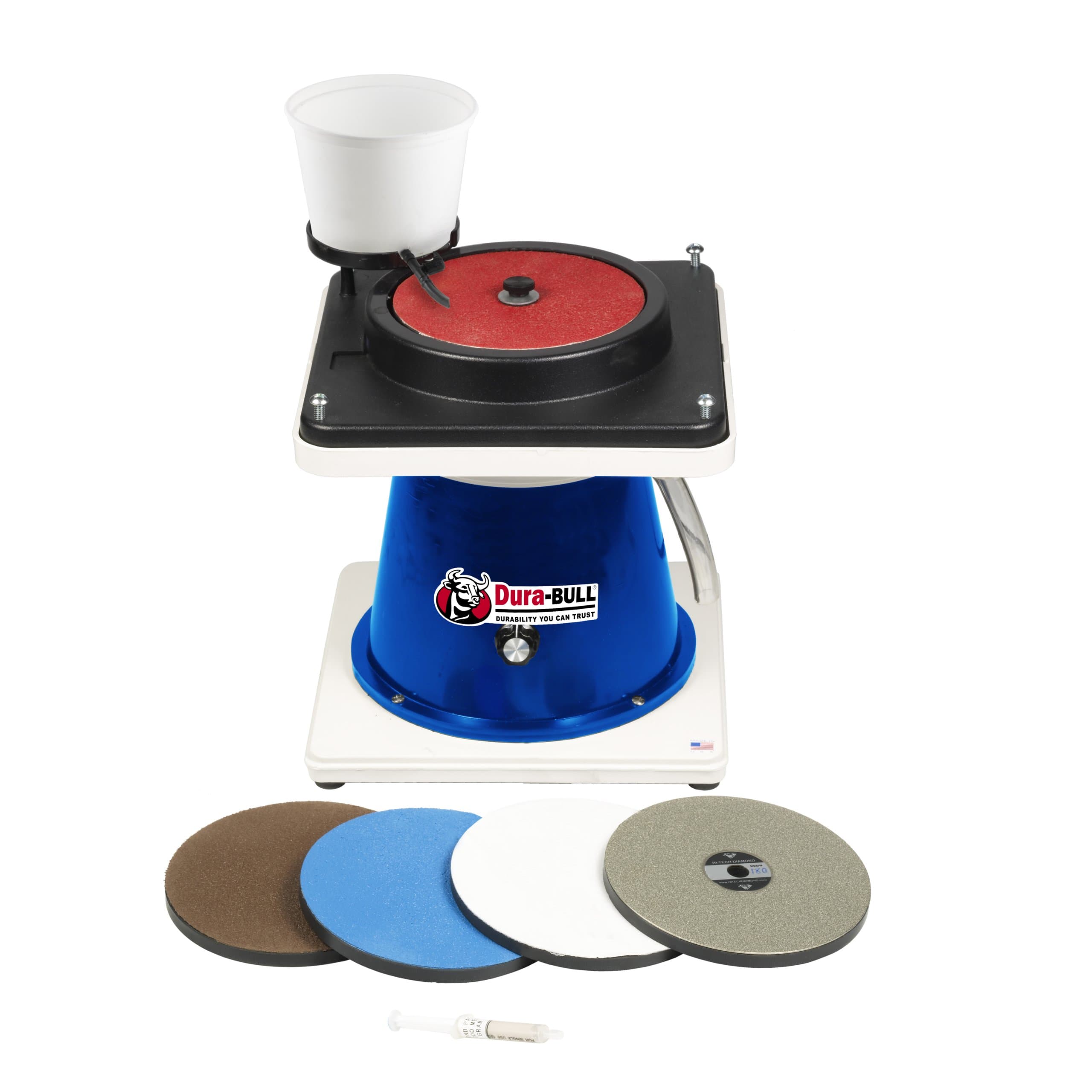 Dura-Bull 204123 ABS Plastic 8" Flat Lap System, 10" Width x 11-1/2" Height x 10" Depth, 115V