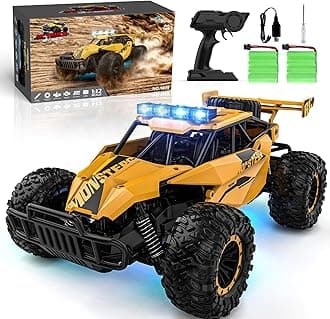 Remote Control Car for Boys, RC Cars, 1:12 Monster RC Truck Off Road with LED Headlight and Rechargeable Battery Gifts for Adults Boys 8-12