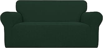 Easy-Going Stretch Loveseat Slipcover 1-Piece Sofa Cover Furniture Protector Couch Soft with Elastic Bottom for Kids,Polyester Spandex Jacquard Fabric Small Checks(Loveseat,Dark Green)