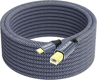 30ft USB C to USB B Printer Cable - High Speed MIDI Cable Compatible for MacBook Pro/Air, Printers