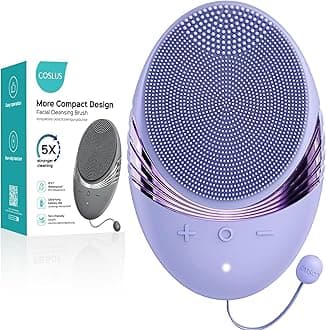 COSLUS FBS01 Facial Cleansing Brush Face Scrubber: Portable Silicone Waterproof Rechargeable Face Wash Brush, 5 Cleansing Modes, Electric Deep Cleaning for Men & Women, Removing Blackhead Exfoliating