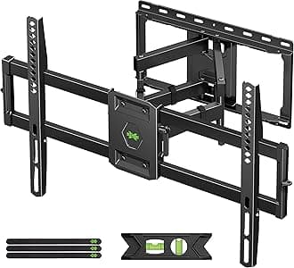 USX Mount Full Motion TV Wall Mount for Most 42-90 inch Flat Screen/LED/4K, TV Mount Bracket Dual Swivel Articulating Tilt 6 Arms, Max 16" Wood Studs, VESA 600x400mm, Holds up to 132lbs
