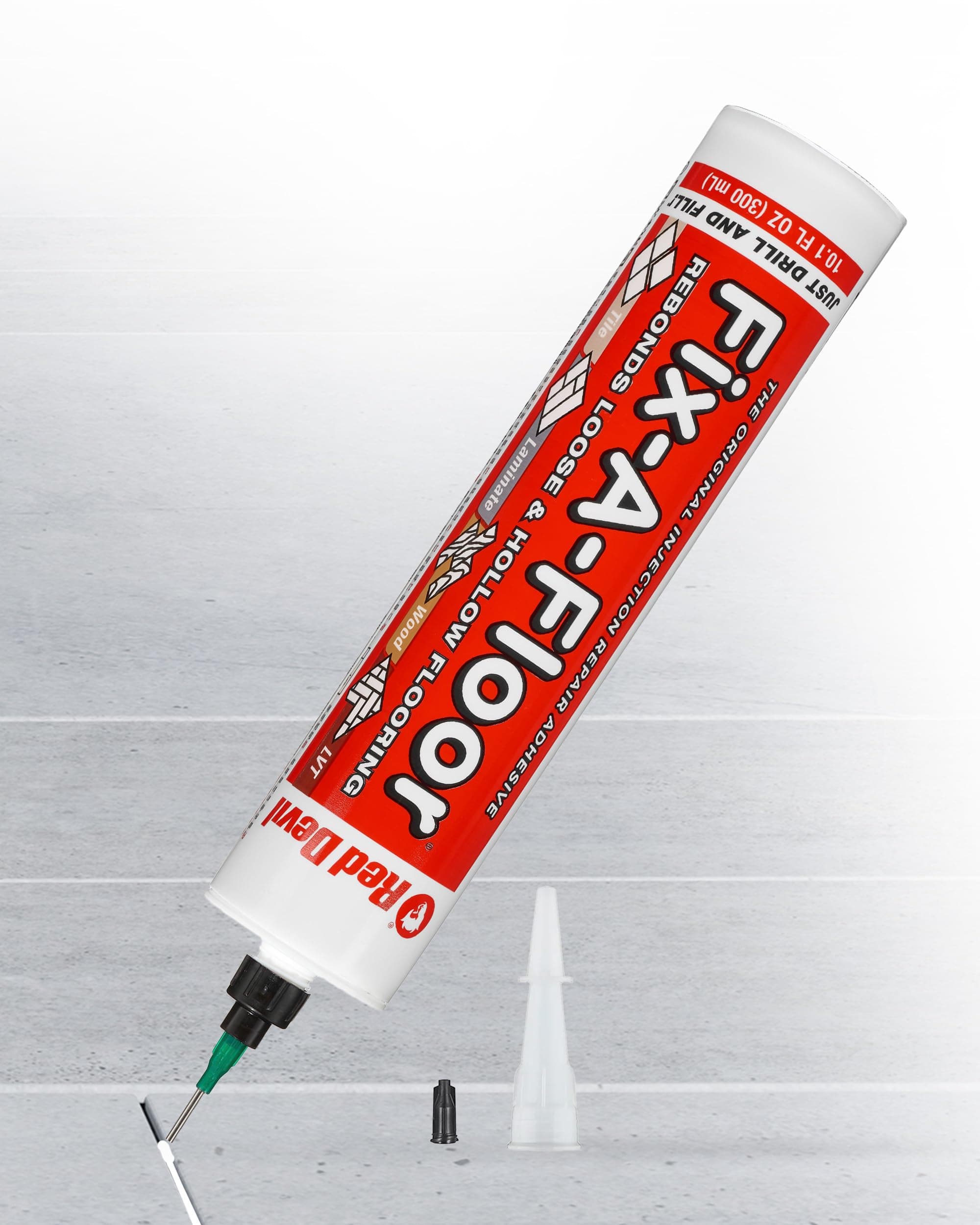 – Fix A Floor Extra Strength Floor Tile Adhesive & Micro Precision Kit – Vinyl Floor Adhesive for Hollow Spots, Laminate, Creaking Wood & More – Versatile Injector Solution, 300ml Tube