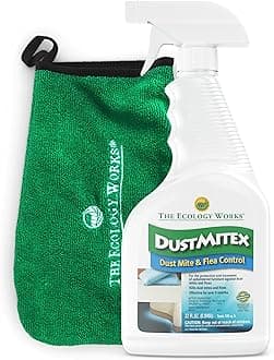 DustmiteX Dust Mite Spray - Dust Mites Remover + Flea Killer for Allergy & Asthma Relief - Dust Spray for Allergies & Cleaning in Home, Bed, Pet Bedding, & Furniture, Anti Allergen Dust Mites Killer