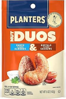 PLANTERS Nut Duos, Flavored Nuts, Ranch Almonds & Buffalo Cashews 5oz