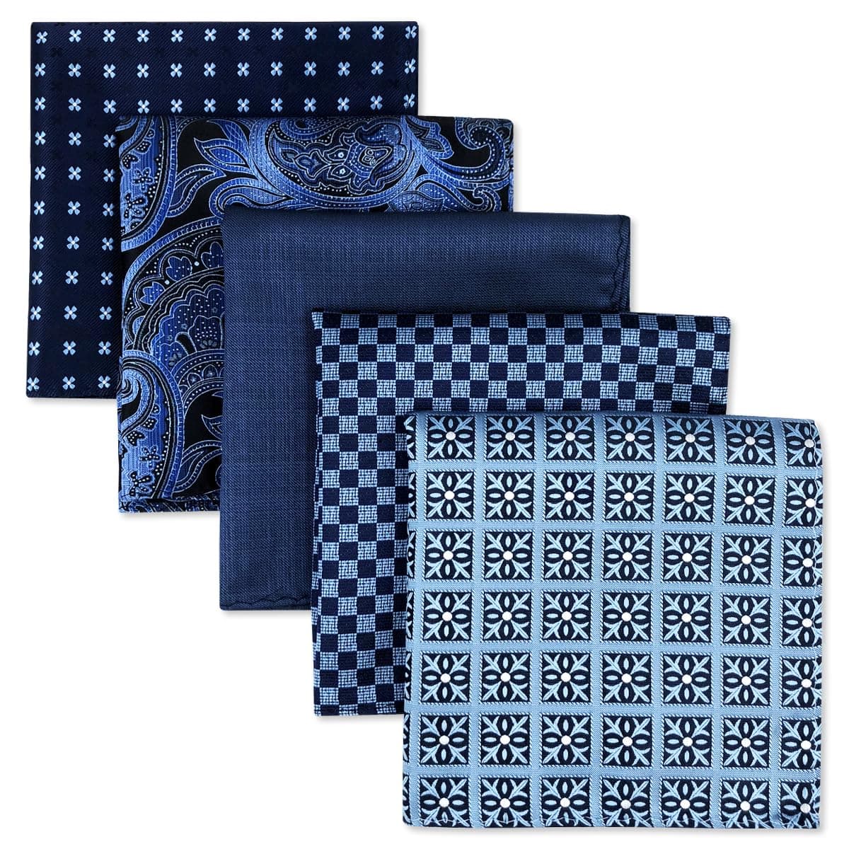 5 Pieces Pocket Square Handkerchiefs Set