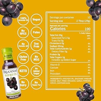 BRIANNAS - Avocado Oil Balsamic Vinaigrette Dressing - Nutrient Rich, Keto Friendly, Vegan Salad Dressing made with 100% Avocado Oil - 10 oz. Bottles - 6 Pack