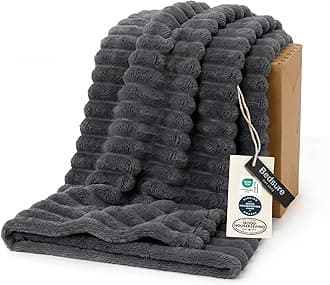 Grey Fleece Throw Blanket for Couch - Super Soft Cozy Blankets for Women, Cute Small Throws for Girls, 50x60 Inches