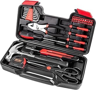 39PCS Tool Set for Home, Basic Household Apartment College Dorm Repair Tool Kit, Small Home Hand Tool Set for All Purpose, Portable General Tool Kits for Men, Upgrade Toolkits for The House