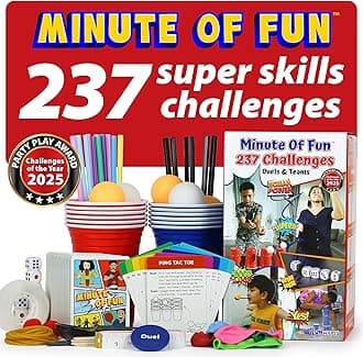 Funwares Minute of Fun - The Super Fun Game of 237 1-Minute Challenges for Duels, Teams and Parties - Family Party Game for Kids and Adults