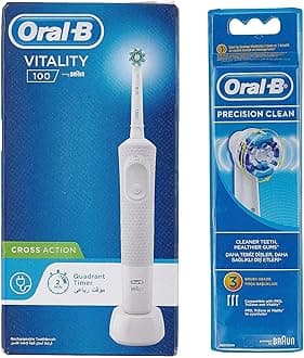 Oral-B Vitality D100 Box CrossAction Rechargeable Toothbrush + EB 20 2+1 Brush Head Bundle
