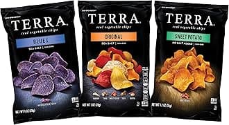 Terra Potato Chips - Originals 141g, Blues 141g, Mediterranean 141g | Pack of 3|