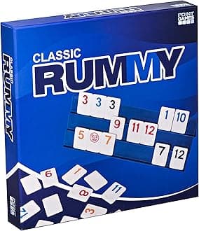 Point Games, Classic Rummy Cube Game, with Full-Size Three Tier Exclusive Folding Playing Racks, 2-4 Players, Great Gift