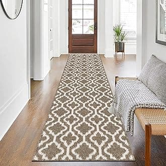 SHACOS Non Slip Runner Rug for Hallway 60 x 240 cm Long Hall Runner Narrow Rug Washable Carpet Runner for Kitchen Entryway Laundry Room, Brown