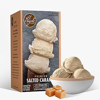 Premium Salted Caramel Ice Cream Mix For Ice Cream Maker. Simple, Easy, Delicious. From Gourmet Mix To Maker in 5 Minutes, Makes 2 Creamy Quarts, Made in USA (1 Pack, Salted Caramel)