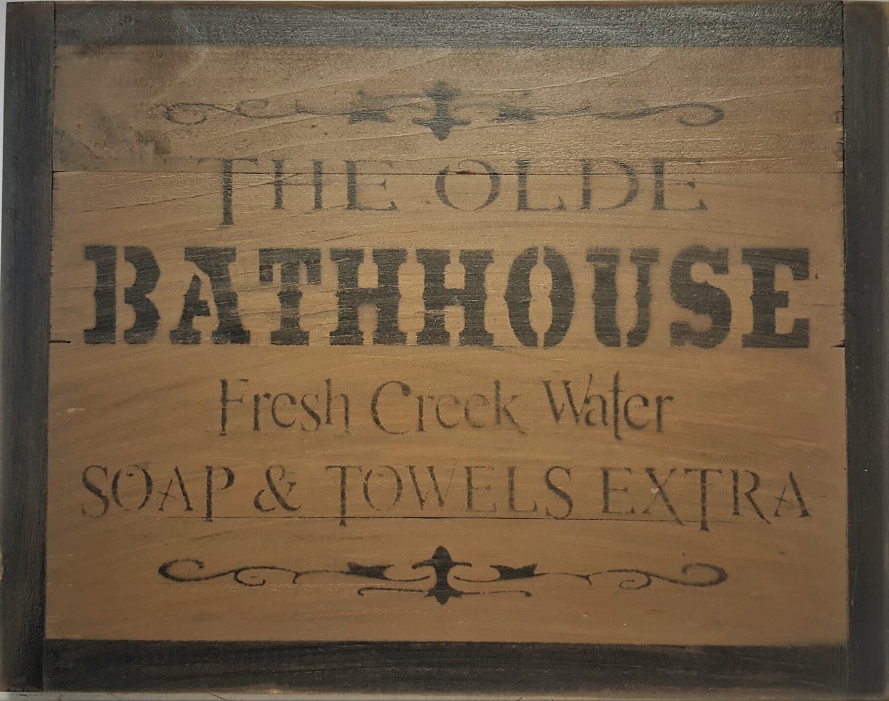 Rustic Olde Bathhouse Primitive Wood Sign