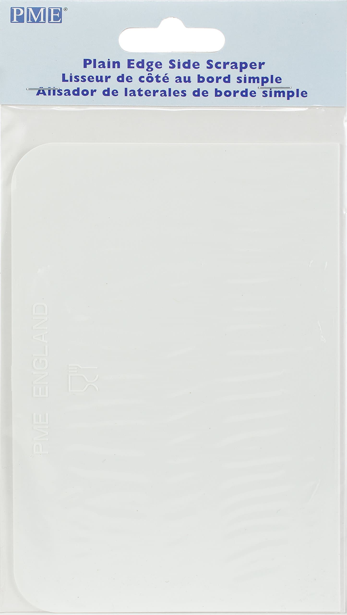 Plain Side Plastic Scraper 5.3 x 3.7-inches, White