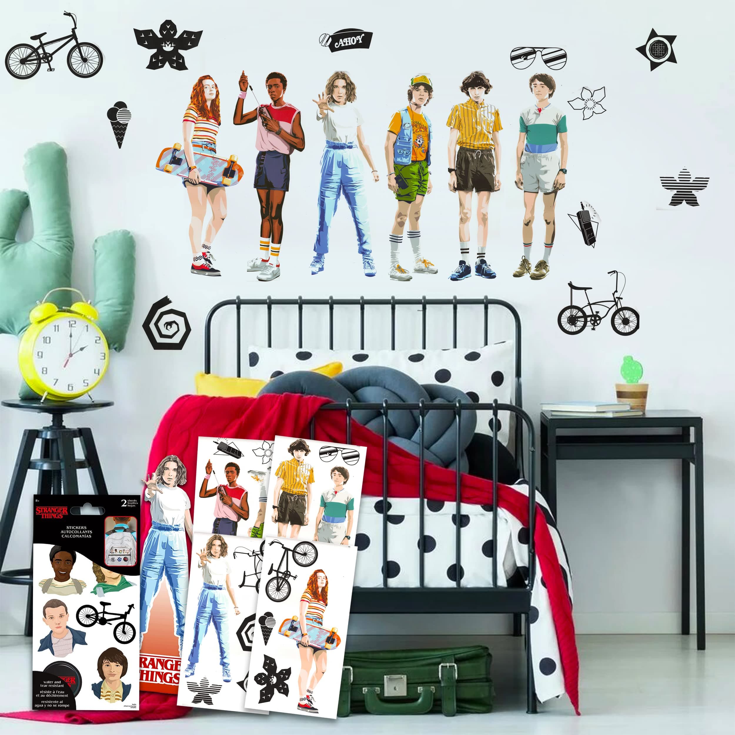 RoomMates Stranger Things Wall Decal Bundle - 17 Pc Stranger Things Room Decor Bundle with Puzzle, Pen, and Stickers! (RoomMates Stranger Things)