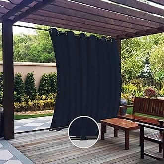 Outdoor Curtains Waterproof Windproof Weatherproof Curtain for Patio, Cabana, Porch, Pergola and Gazebo, Grommet Top and Tab Bottom Drape, 1panel, 110x120 inch, Navy